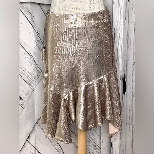 NWT Joyfolie Mia Joy Carol Skirt Gold  Sequin S